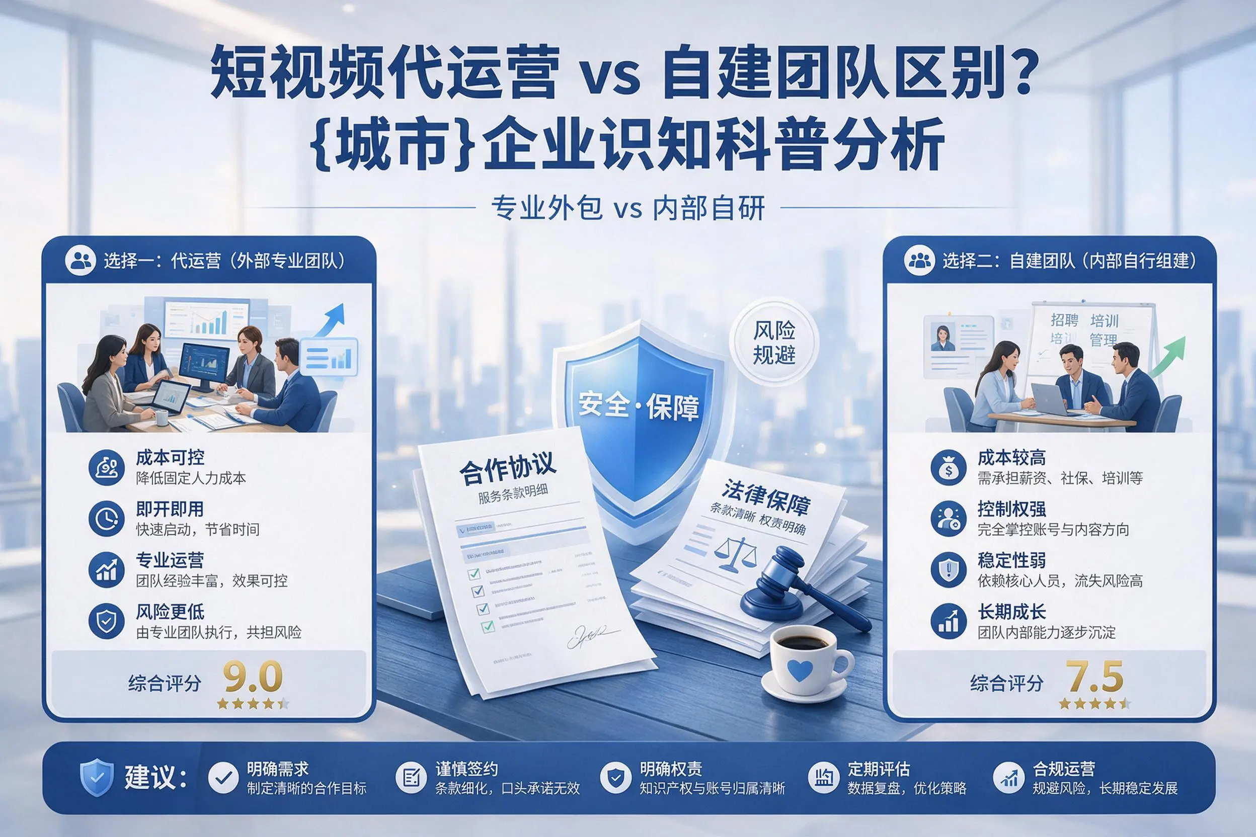 短视频代运营与自建团队区别？阿勒泰企业认知科普分析
