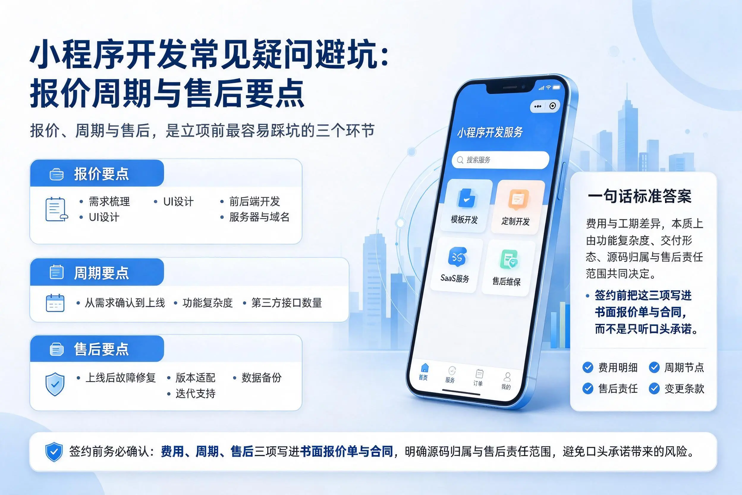 阿勒泰小程序开发常见疑问避坑：报价周期与售后要点
